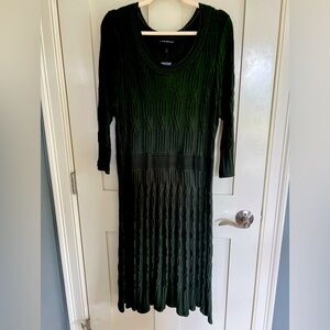 NWT Lane Bryant 3/4 Sleeve Dark Green Sweater Dress Size 14/16